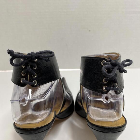 Antonio Eboli Black Stiletto Heels Womens 8 Sexy Ankle Straps Pointy Toe Chic - Picture 10 of 11